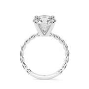 White Gold Round Shape Diamond Solitaire Engagement Ring With Prong Setting